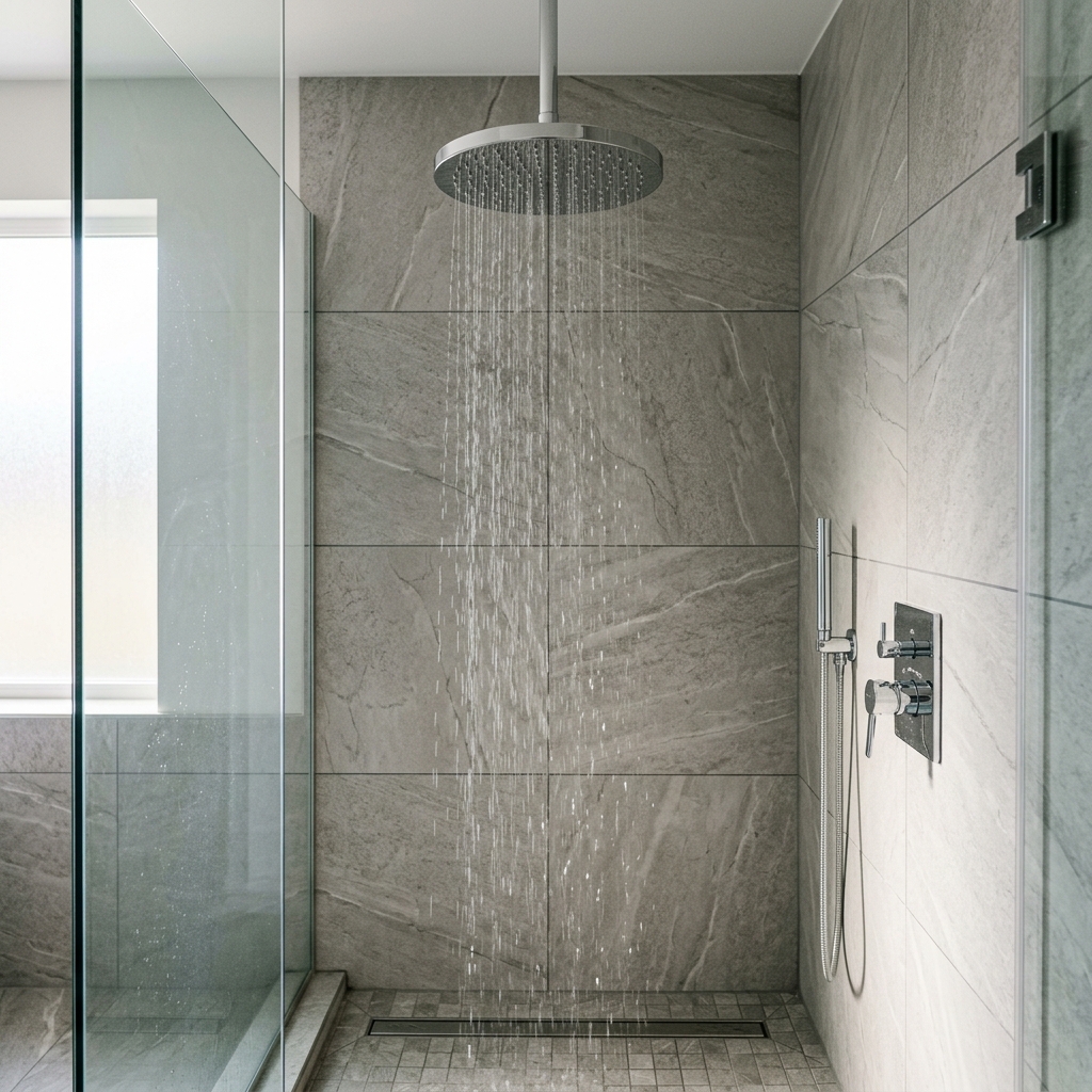 Detailaufnahme Handtuchheizkörper im modernen Badezimmer